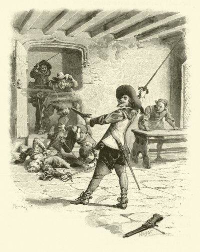 Üç Silahşörler için İllüstrasyon (gravür) by Maurice Leloir