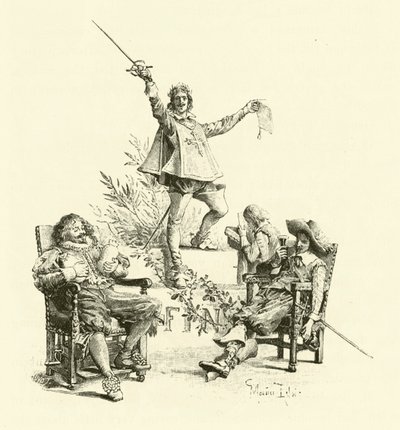 Üç Silahşörler için İllüstrasyon (gravür) by Maurice Leloir