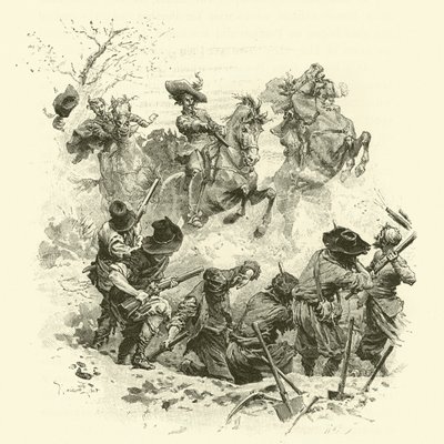 Üç Silahşörler için İllüstrasyon (gravür) by Maurice Leloir