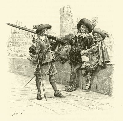 Üç Silahşörler için İllüstrasyon (gravür) by Maurice Leloir