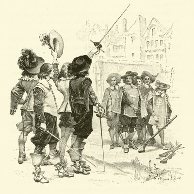 Üç Silahşörler için İllüstrasyon (gravür) by Maurice Leloir
