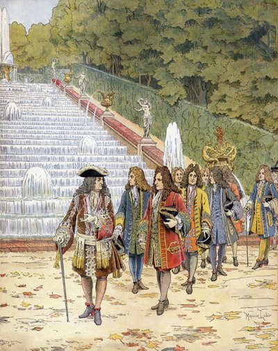Güneş Kralı olarak bilinen XIV.Louis (Kral Güneş veya Büyük Louis by Maurice Leloir