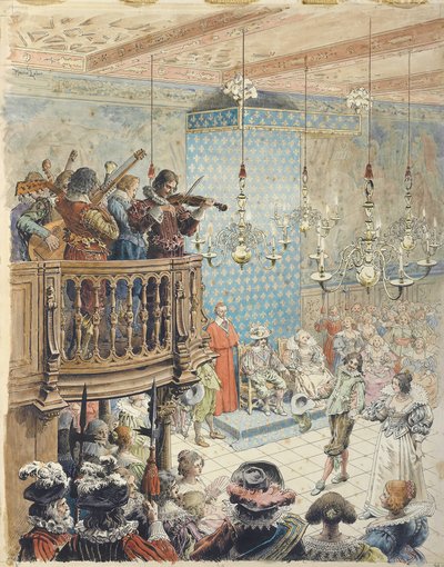 Bir baloda Richelieu, c. 1900. by Maurice Leloir