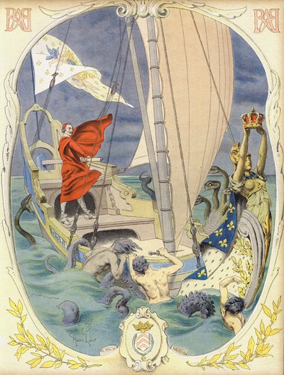 Devlet gemisini yöneten Richelieu by Maurice Leloir
