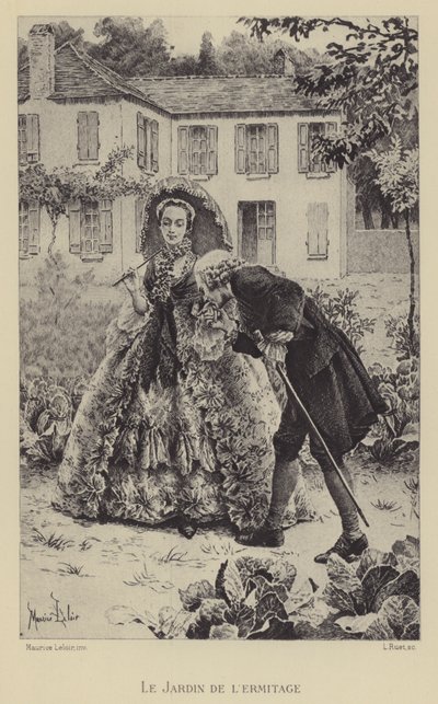 Hermitage bahçesi (gravür) by Maurice Leloir