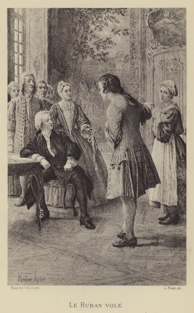 Çalınan şerit (gravür) by Maurice Leloir