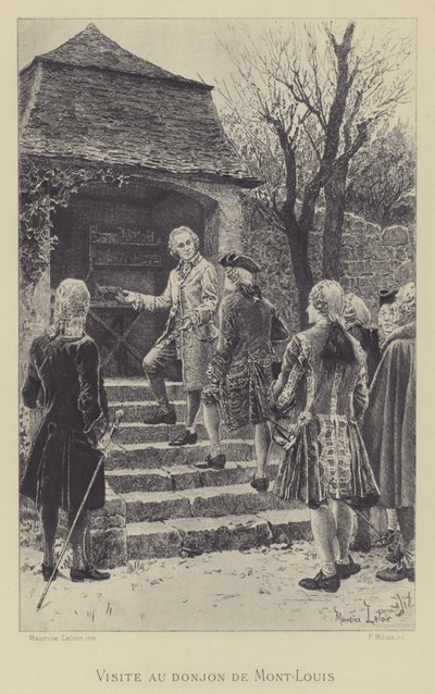 Mont-Louis kalesine ziyaret (gravür) by Maurice Leloir