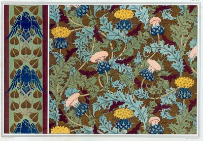 Duvar kağıdı kenarlıkları ve baskılı kumaş için tasarımlar, pub. 1897. by Maurice Pillard Verneuil