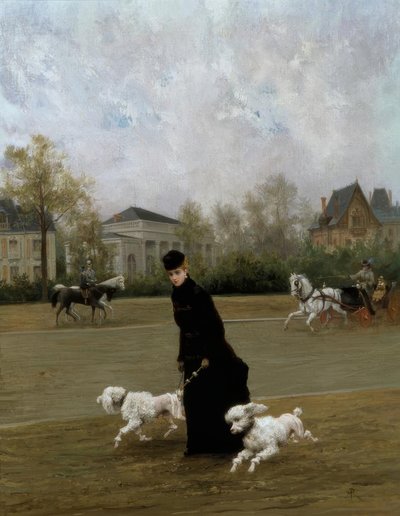 M.Poirson, Elegante au Bois de Boulogne, Paris / Gem., 1877 by Maurice Poirson