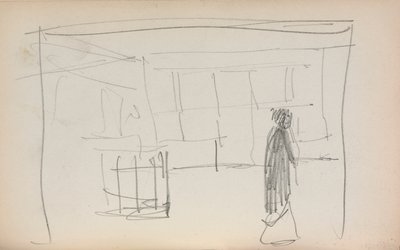 İtalyan Eskiz Defteri: İç mekanda figür (sayfa 175) by Maurice Prendergast