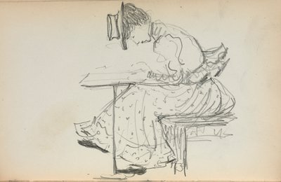 İtalyan Eskiz Defteri: Oturan Kadın (sayfa 107) by Maurice Prendergast
