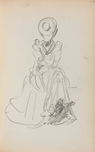 İtalyan Eskiz Defteri: Oturan Kadın (sayfa 114) by Maurice Prendergast