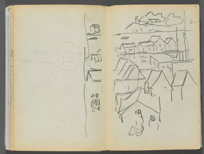 Eskiz Kitabı - The Granite Shore Hotel, Rockport, sayfa 174 ve 175: Evler by Maurice Prendergast