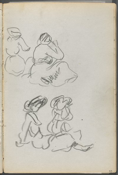 Eskiz Defteri, The Dells, N° 127, sayfa 093: Oturan Figürler by Maurice Prendergast