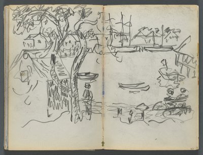 Eskiz defteri, The Dells, N° 127, sayfa 162  163: Liman Manzarası by Maurice Prendergast