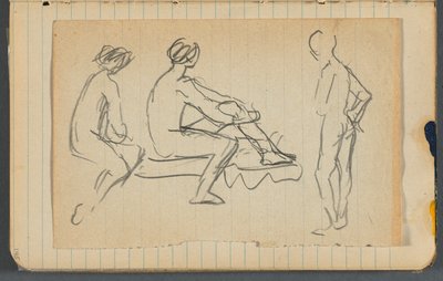 Eskiz defteri, sayfalar arasında gevşek sayfa. 145  146 by Maurice Prendergast