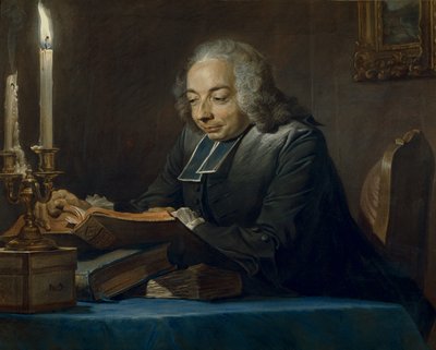 Abbe Jean-Jacques Huber, 1742 (pastel) by Maurice Quentin de La Tour