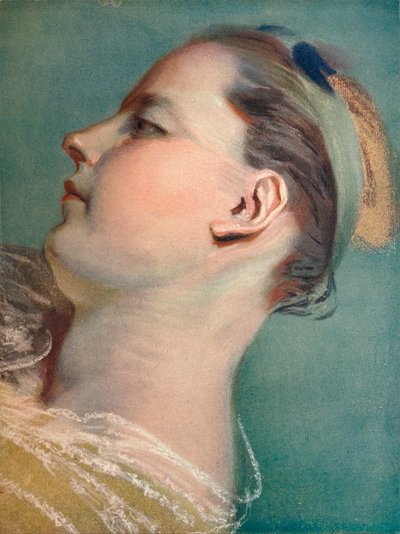 Yaslanmış Kafa, c1752 by Maurice Quentin de La Tour
