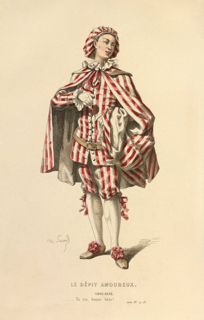 Gros rolü için kostüm - Rene, yaklaşık 1868 (gravür) by Maurice Sand