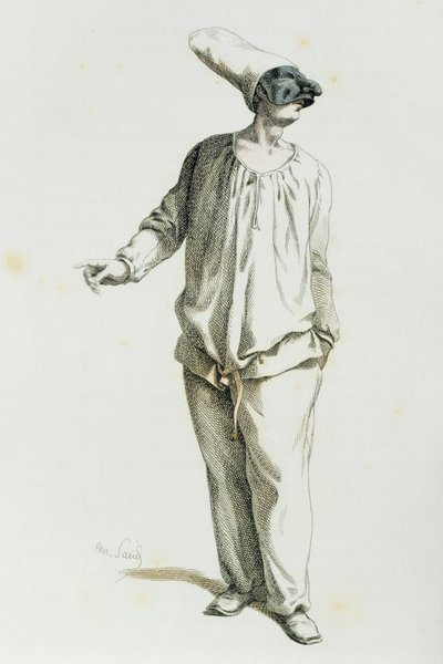Maurice Sand (1823-1889) tarafından 1800 yılında Pulcinella by Maurice Sand