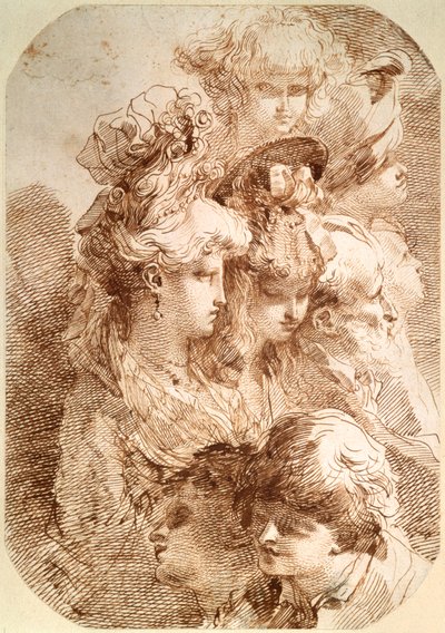 Sekiz Başın Çalışmaları, 18. yüzyılın sonları veya 19. yüzyılın başlarında by Mauro Gandolfi