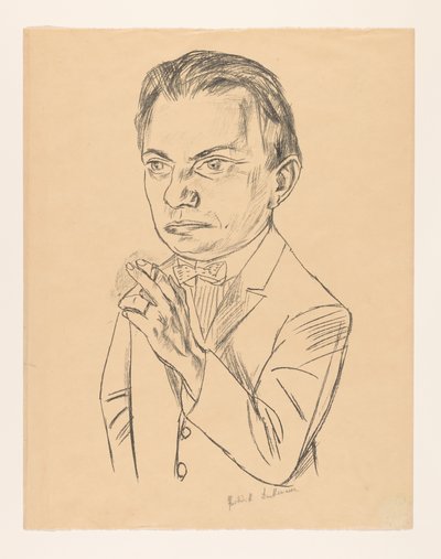 Sigara ile kendi kendine portre by Max Beckmann (signed by artist)