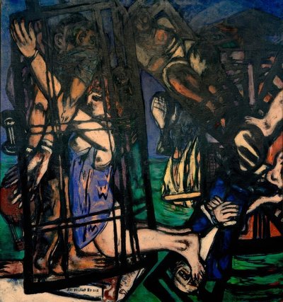 Yel değirmeni ile balon. Değirmen by Max Beckmann