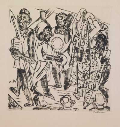 Black Dance, “Annual Fair” portföyünden 9. levha by Max Beckmann