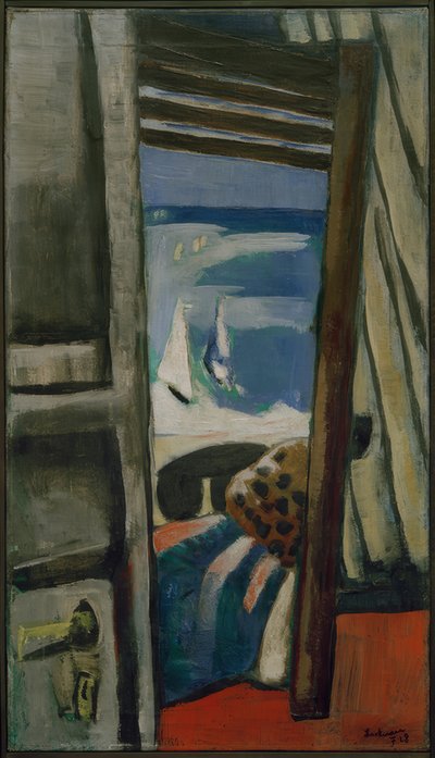 Deniz manzarası, kırmızı, gri, mavi by Max Beckmann