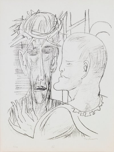 Christ and Pilate, “Day and Dream” portföyünden levha 15 by Max Beckmann