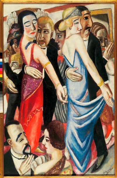 Baden'de Dans Baden (Almanya). Abiyeli çiftlerin hüzünlü bakışları ile açıklaması. Tablo Max Beckmann (1884-1950), tuval üzerine yağlı boya by Max Beckmann