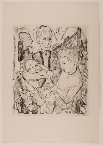 Aile Sahnesi (Beckmann Ailesi), “Yüzler” portföyünden 2. plaka by Max Beckmann
