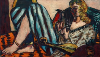 Kırmızı horoz olan kadın by Max Beckmann