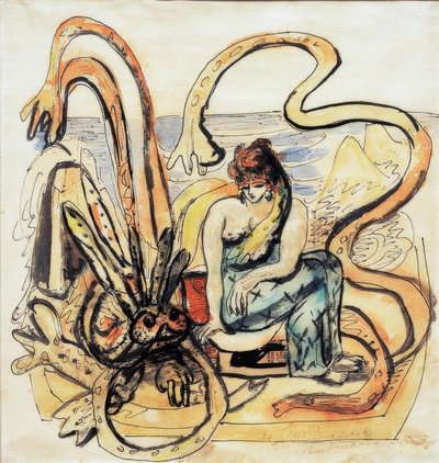 Canavarla Başak (deniz adamlı kadın) by Max Beckmann