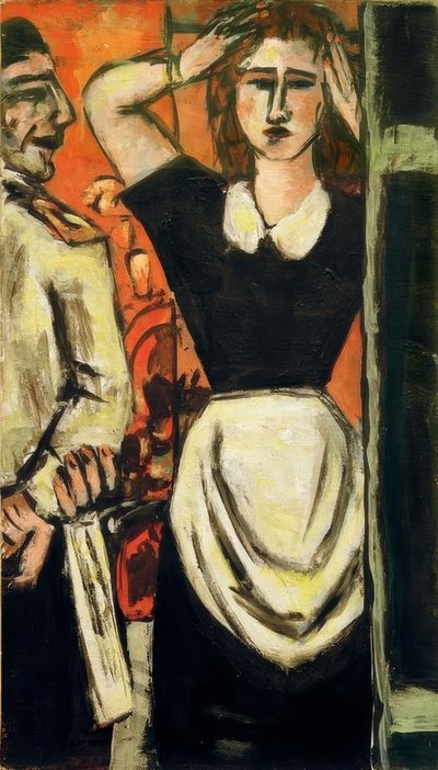 Garson ve vestiyer hizmetçisi by Max Beckmann