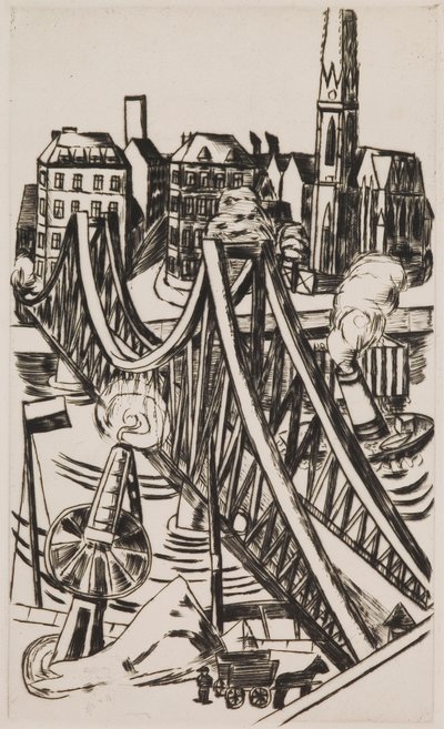 Büyük Köprü (Frankfurt am Main'de “Eiserner Steg”) by Max Beckmann