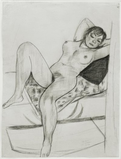 uzanmış kadın çıplak by Max Beckmann