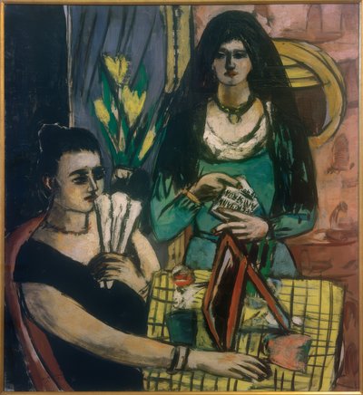 Yeşil üzerine siyahlı kız by Max Beckmann