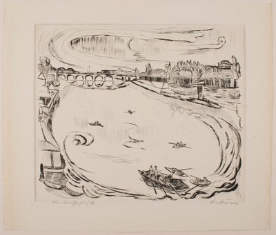 Ana Nehir Manzarası, “Yüzler” portföyünden 6. plaka by Max Beckmann