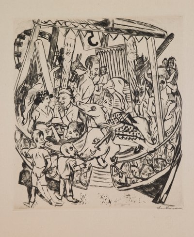 Merry-Go-Round, “Yıllık Fuar” portföyünden 7. plaka by Max Beckmann
