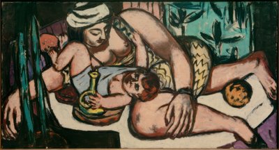 oynayan çocuk ile anne by Max Beckmann