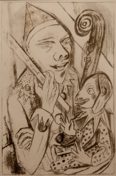 Maskeli Pierrot by Max Beckmann