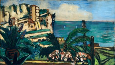 Kayalar ile Riviera manzara by Max Beckmann