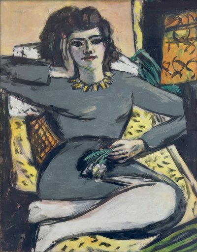 Karanfil ile Dinlenen Kadın, Portre Quappi by Max Beckmann