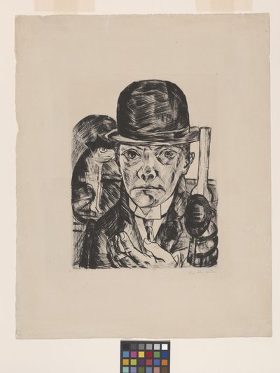 Melon Şapkalı Otoportre by Max Beckmann