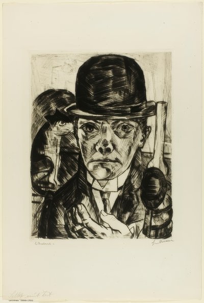 Melon Şapkalı Otoportre by Max Beckmann