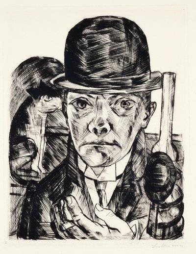 Şapkalı otoportre by Max Beckmann