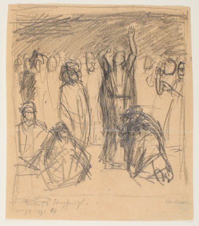 Dağdaki Vaaz için Taslak by Max Beckmann