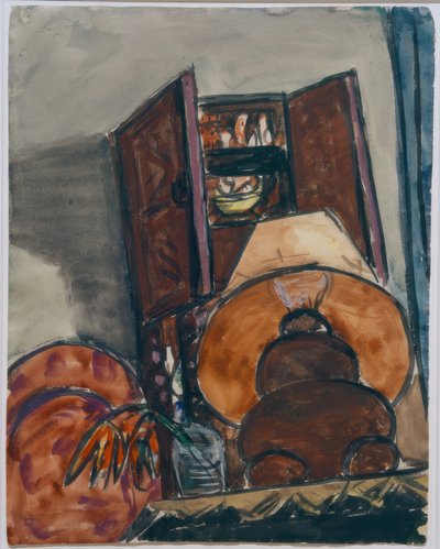Bir lamba ile natürmort by Max Beckmann