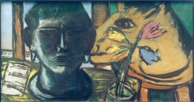 Heykel ile natürmort by Max Beckmann